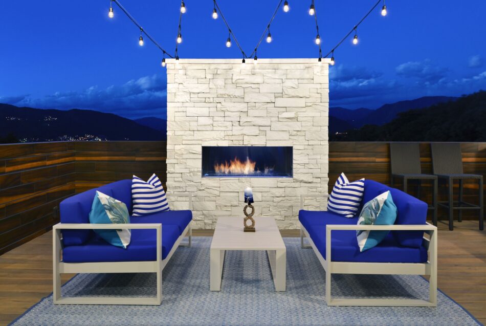 Outdoor Living Stone Fireplace